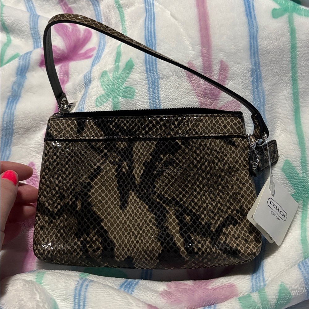 Coach Tan Snakeskin Wristlet - Picture 4 of 4